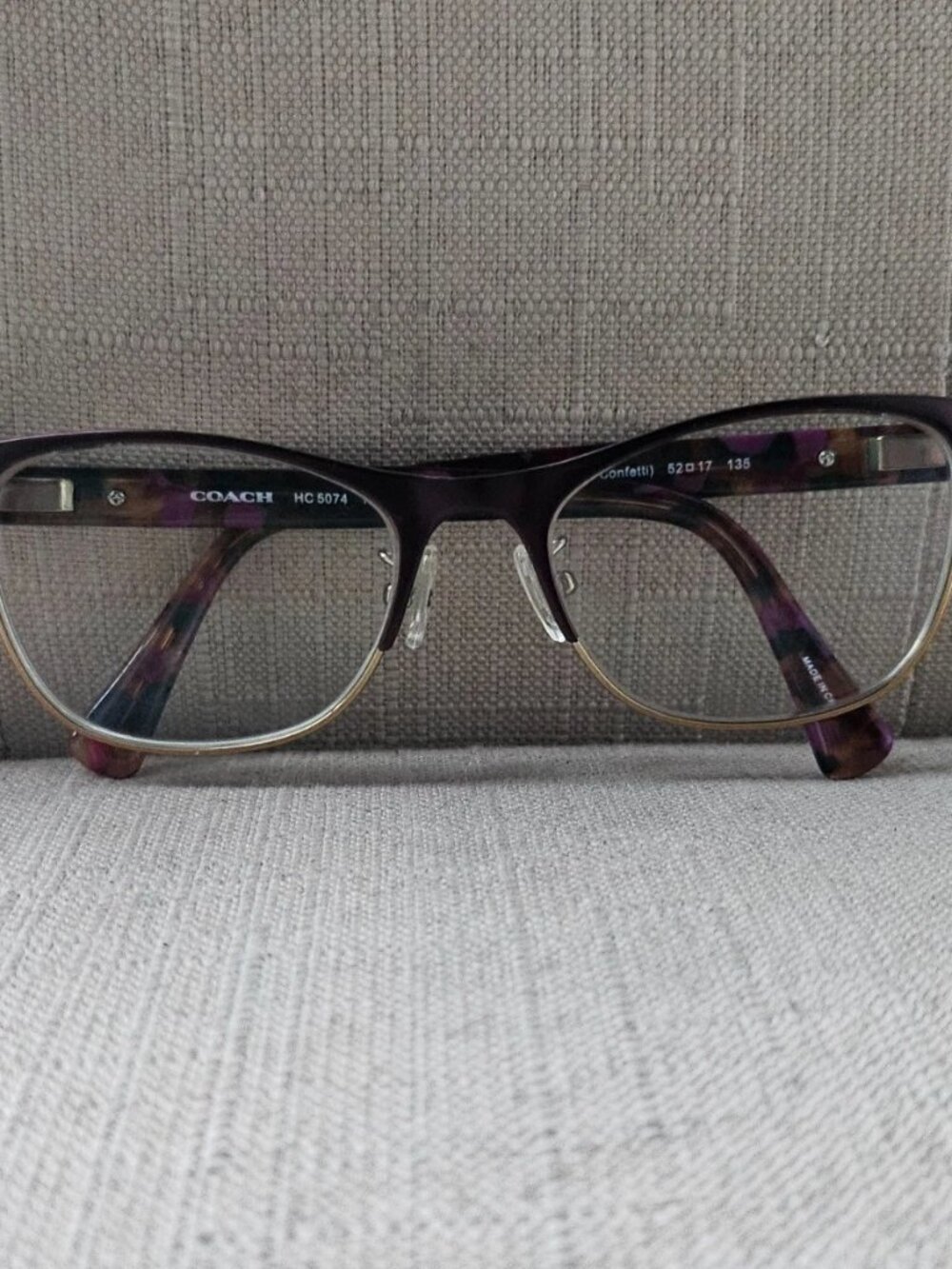 Coach Women Eyeglasses Frame Satin Prple Gold/Prple Confetti Eyewear Glasses - Picture 4 of 12